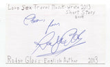 Rodge Glass Signed 3x5 Index Card Autographed Signature Roger Writer Author 