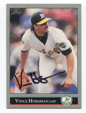 1992 Leaf Vince Horsman Signed Card Baseball Autographed AUTO #487