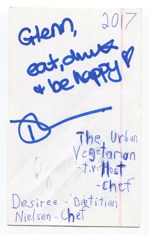 Desiree Nielsen Signed 3x5 Index Card Autographed Cooking Author