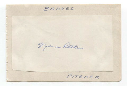 Nelson Potter Signed Album Page Autographed Baseball Vintage Boston Braves