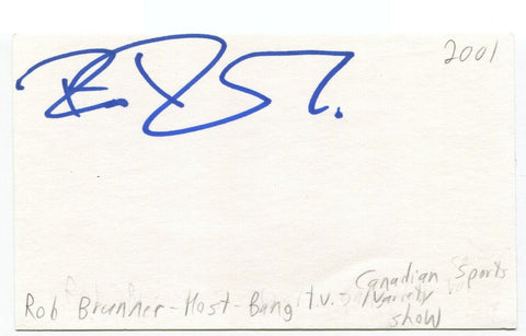 Rob Brunner Signed 3x5 Index Card Autographed Signature Sports Host