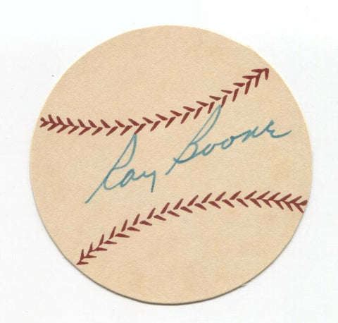 Ray Boone Signed Paper Baseball Autographed Signature Detroit Tigers