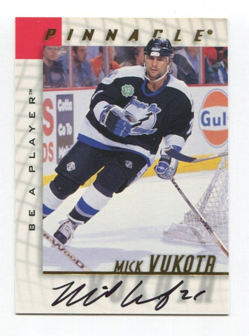 1998 Pinnacle Be A Player Mick Vukota Signed Card Hockey NHL Autograph AUTO #56