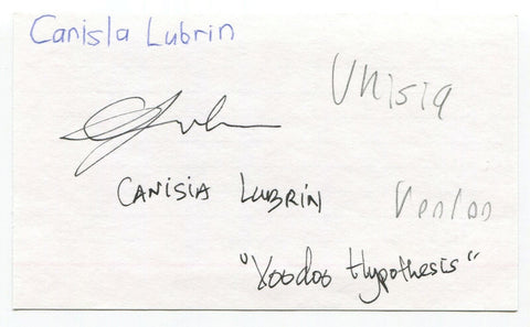Canisia Lubrin Signed 3x5 Index Card Autographed Author Writer Book