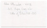 John Ellacombe Signed 3x5 Index Card Autograph WWII RAF Pilot Battle of Britain