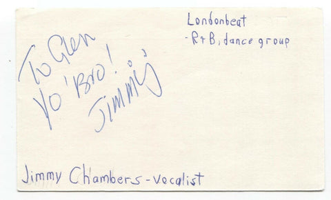 London Beat - Jimmy Chambers Signed 3x5 Index Card Autographed Signature