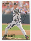 1996 Fleer David Nied Signed Card Baseball MLB Autographed AUTO #369