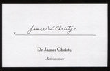  James W. Christy Signed 3x5 Index Card Signature Autographed Astronomer