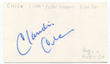 Claudia Cohen Signed 3x5 Index Card Autographed Signature Gossip Columnist