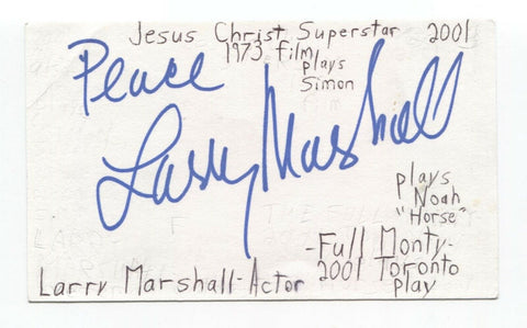 Larry Marshall Signed 3x5 Index Card Autographed Actor Jesus Christ Superstar