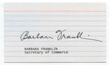 Barbara Franklin Signed 3x5 Index Card Autographed Secretary of Commerce