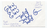 Todd Glass Signed 3x5 Index Card Autograph Signature Actor Comedian Writer