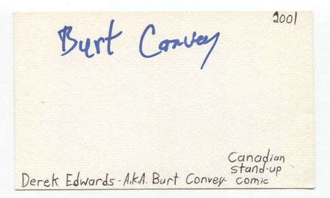 Derek Edwards Signed 3x5 Index Card Autographed Signature Comedian Actor