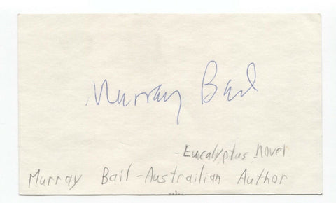 Murray Bail Signed 3x5 Index Card Autographed Signature Author Novelist Writer