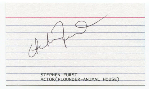 Stephen Faust Signed 3x5 Index Card Autographed Signature Animal House Flounder