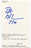 Bob McKenzie Signed 3x5 Index Card Autographed Canadian Sports Journalist