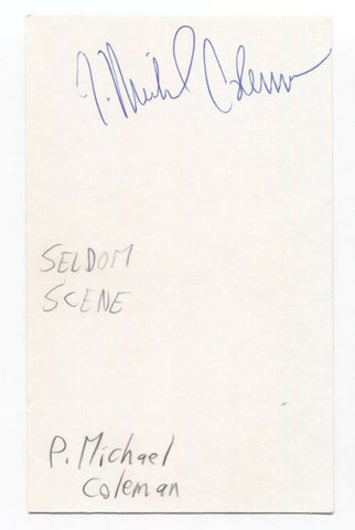 The Seldom Scene - T. Michael Coleman Signed 3x5 Index Card Autographed