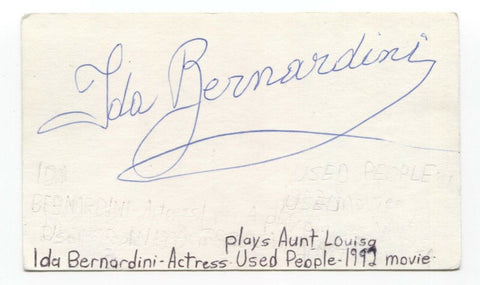 Ida Bernardini Signed 3x5 Index Card Autograph Signature Actress