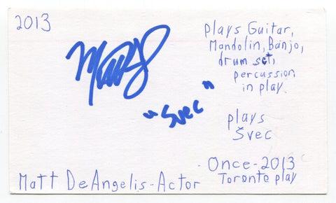 Matt DeAngelis Signed 3x5 Index Card Autographed Actor Daredevil