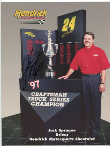 Jack Sprague Signed 8.5 x 11 inch Photo NASCAR Racing Race Car Driver