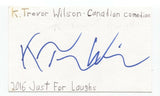 K. Trevor Wilson Signed 3x5 Index Card Autographed Signature Comedian Actor
