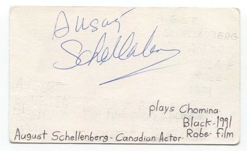 August Schellenberg Signed 3x5 Index Card Autographed Signature Actor Black Robe