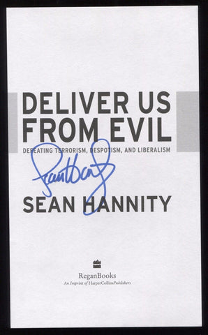 Sean Hannity Signed Book Page Cut Autographed Cut Signature 