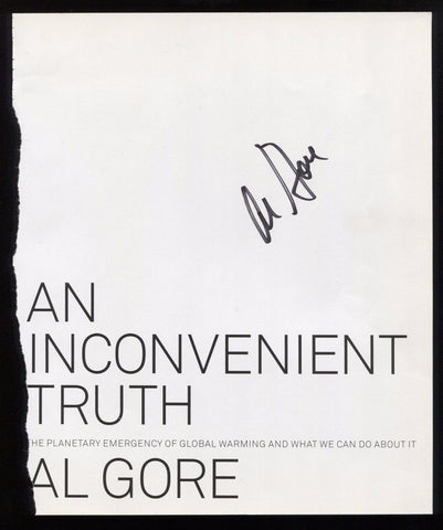 Al Gore Signed Page From An Inconvenient Truth Book Autographed Vice President