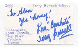 Terry Burrell Signed 3x5 Index Card Autographed Actress You Can't Hurry Love