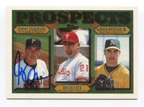 1997 Topps Prospects Jimmy Anderson Signed Card Baseball MLB Autograph AUTO #492