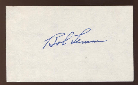 Bob Lemon Signed 3x5 Index Card Vintage Autographed Baseball Signature
