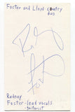 Radney Foster Signed 3x5 Index Card Autographed Signature Singer Songwriter