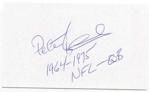 Pete Beathard 3x5 Index Card Autographed Signature Kansas City Chiefs Debut 1964