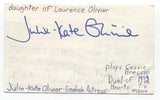 Julie Kate Olivier Signed 3x5 Index Card Autographed Signature Actress
