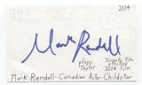 Mark Rendall Signed 3x5 Index Card Autographed Signature Actor Arthur
