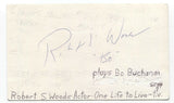 Robert S. Woods Signed 3x5 Index Card Autograph Signature Actor One LIfe To Live