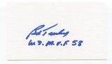 Bob Turley Signed 3x5 Index Card Autograph Baseball New York Yankees Cy Young