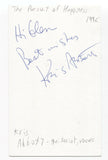 The Pursuit of Happiness - Kris Abbott Signed 3x5 Index Card Autographed Band