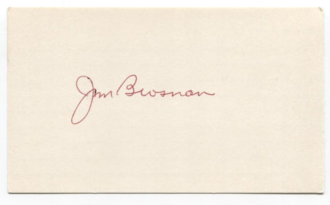 Jim Brosnan Signed 3x5 Index Card Baseball Autographed  Chicago Cubs Debut 1954