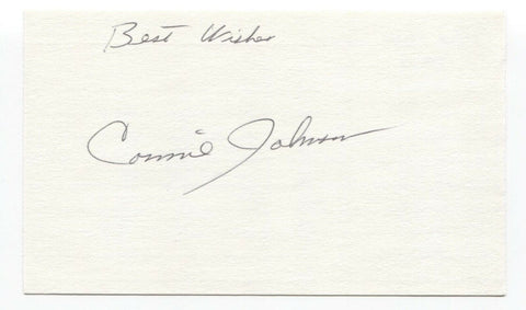 Connie Johnson Signed 3x5 Index Card Baseball Autographed Signature