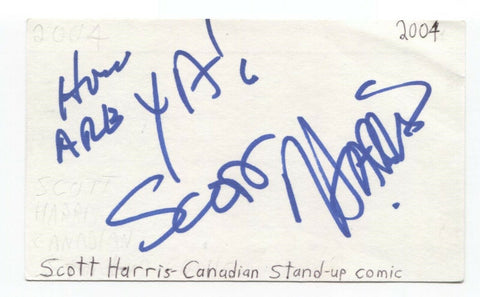 Scott Harris Signed 3x5 Index Card Autographed Signature Comedian Comic Actor