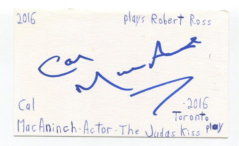 Cal MacAninch Signed 3x5 Index Card Autographed Actor Downton Abbey