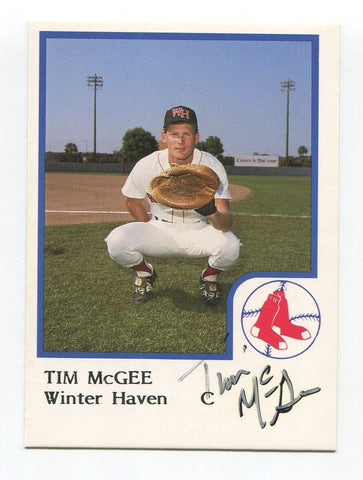 1986 ProCards Tim McGee Signed Card Baseball Autograph MLB AUTO Winter Haven