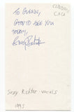 Claudia's Cage - Suzy Richter Signed 3x5 Index Card Autographed Signature