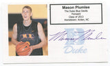 Mason Plumlee Signed 3x5 Index Card Autographed NBA Basketball Denver Nuggets