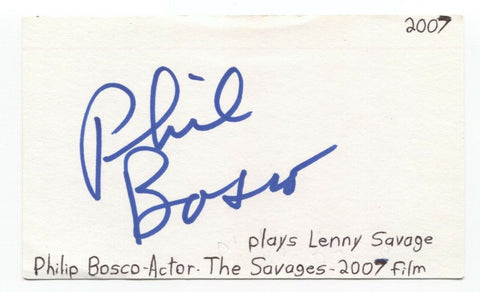 Philip Bosco Signed 3x5 Index Card Autographed Actor Signature The Savages