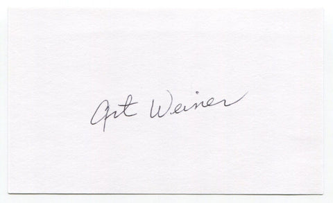 Art Weiner Signed 3x5 Index Card Autograph Football NFL New York Yanks CFHOF