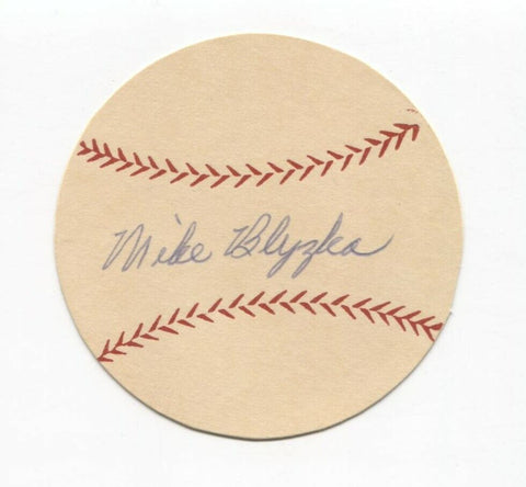 Mike Blyzka Signed Paper Baseball Autographed Signature Baltimore Orioles