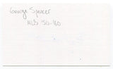 George Spencer Signed 3x5 Index Card Autographed Baseball New York Giants