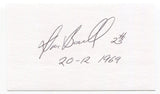 Dave Boswell Signed 3x5 Index Card Autographed Baseball Baltimore Orioles